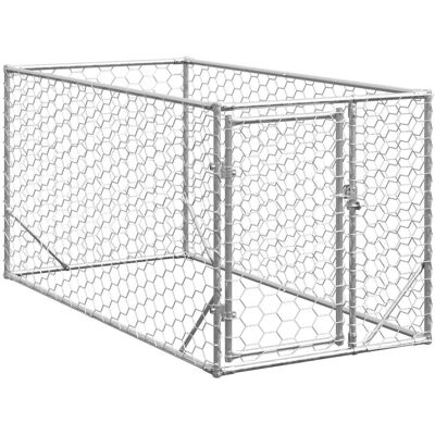vidaXL Udendørs hundegård af galvaniseret stål 2x1x1 m vidaXL Udendørs hundegård af galvaniseret stål 2x1x1 m