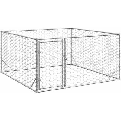 vidaXL Udendørs hundehytte - 2x2x1 m galvaniseret stål vidaXL Udendørs hundehytte - 2x2x1 m galvaniseret stål