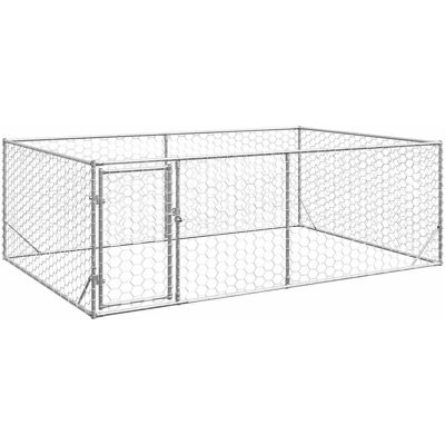 vidaXL Udendørs hundegård - Galvaniseret stål 3x2x1 m med dør vidaXL Udendørs hundegård - Galvaniseret stål 3x2x1 m med dør