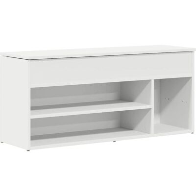 vidaXL Banc de Chaussures Blanc en Bois d'Ingénierie - Mobilier de Rangement - Publicité vidaXL Banc de Chaussures Blanc en Bois d'Ingénierie - Mobilier de Rangement - Publicité