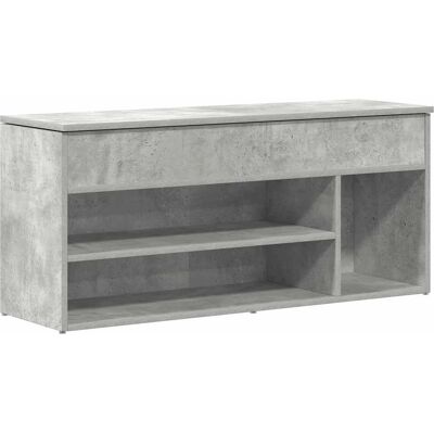 vidaXL Banc à chaussures gris béton 102x30,5x45cm Bois d'ingénierie - Publicité vidaXL Banc à chaussures gris béton 102x30,5x45cm Bois d'ingénierie - Publicité