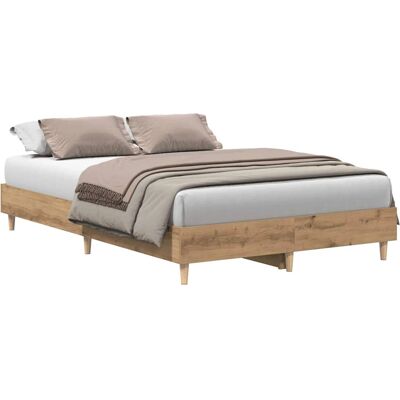 Estructura de cama vidaXL 861074 - Roble artesanal - 135x190cm - Sin colchón Estructura de cama vidaXL 861074 - Roble artesanal - 135x190cm - Sin colchón