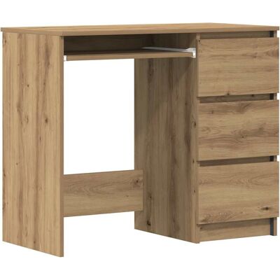 vidaXL Engineered Wood Desk with 3 Drawers - Desk vidaXL Engineered Wood Desk with 3 Drawers - Desk