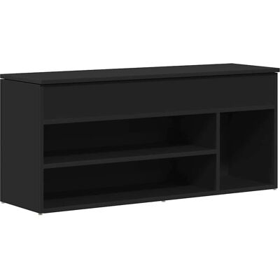 Banque à Chaussures vidaXL Noire - 102x30,5x45 cm Bois d'ingénierie - Publicité Banque à Chaussures vidaXL Noire - 102x30,5x45 cm Bois d'ingénierie - Publicité