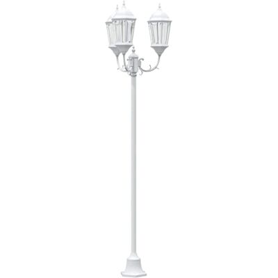 VidaXL Tuinlamp Post 3-Lampen E27 Wit 220cm Aluminium - Tuinlamp VidaXL Tuinlamp Post 3-Lampen E27 Wit 220cm Aluminium - Tuinlamp