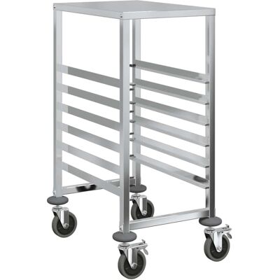 vidaXL Chariot à plateau en acier inoxydable avec 6 contenants GN - Équipement de cuisine vidaXL Chariot à plateau en acier inoxydable avec 6 contenants GN - Équipement de cuisine