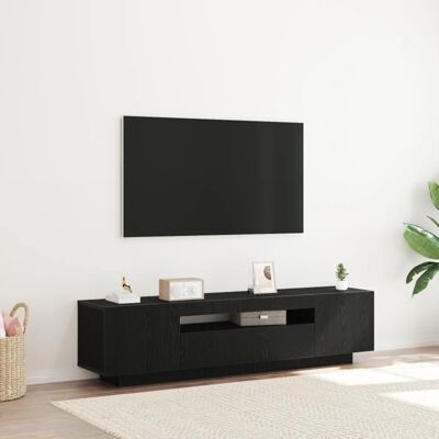 VIDAXL Zwart eiken tv-meubel met LED-verlichting 160x35x40 cm VIDAXL Zwart eiken tv-meubel met LED-verlichting 160x35x40 cm