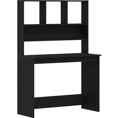 vidaXL Bureau met Planken Zwarte Eik - 102x45x148 cm vidaXL Bureau met Planken Zwarte Eik - 102x45x148 cm