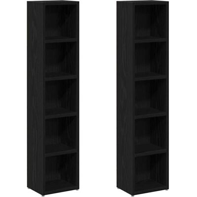 vidaXL CD-Regale 2Stk. Schwarz Eichen-Optik vidaXL CD-Regale 2Stk. Schwarz Eichen-Optik