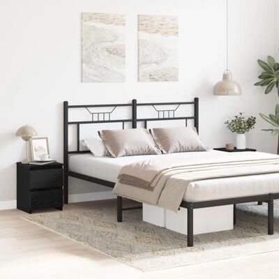 vidaXL Nachttisch Schwarz Eiche Holz - 2er-Set vidaXL Nachttisch Schwarz Eiche Holz - 2er-Set