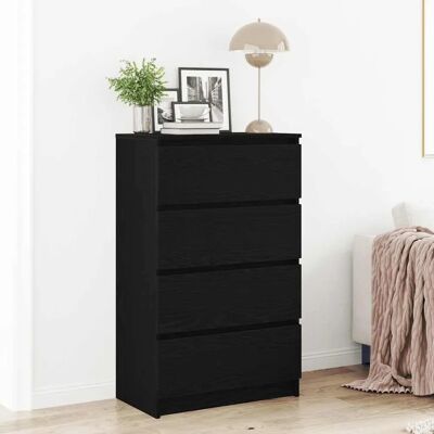 vidaXL Dressoir Zwart Eiken-Optiek - 60x35x98.5 cm - Dressoir vidaXL Dressoir Zwart Eiken-Optiek - 60x35x98.5 cm - Dressoir