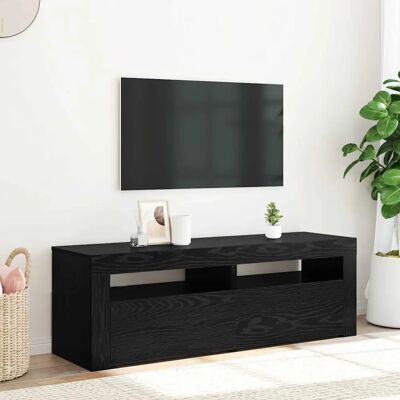 vidaXL TV-kaappi - LED-valot - 120x35x40 cm - Musta tammi vidaXL TV-kaappi - LED-valot - 120x35x40 cm - Musta tammi