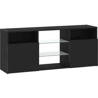vidaXL TV-Schrank mit LED-Leuchten Schwarz Eichen-Optik 120x30x50 cm vidaXL TV-Schrank mit LED-Leuchten Schwarz Eichen-Optik 120x30x50 cm