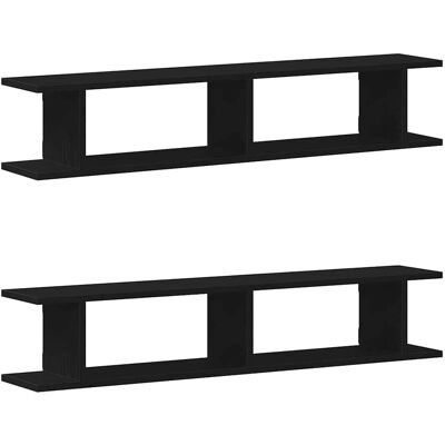 vidaXL Wandregale 2 Stk. Schwarz Eichen-Optik 105x18x20cm Holzwerkstoff vidaXL Wandregale 2 Stk. Schwarz Eichen-Optik 105x18x20cm Holzwerkstoff