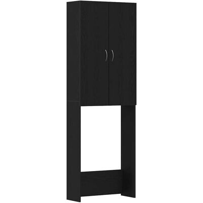 vidaXL Black Oak Washing Machine Cabinet - Bathroom Storage vidaXL Black Oak Washing Machine Cabinet - Bathroom Storage