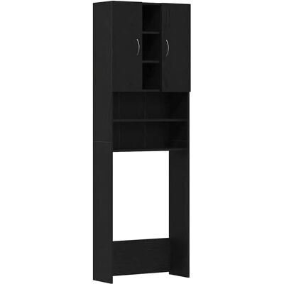 vidaXL Waschmaschinenschrank Schwarz Eichen-Optik - Waschmaschinenschrank vidaXL Waschmaschinenschrank Schwarz Eichen-Optik - Waschmaschinenschrank