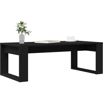 vidaXL Schwarzer Eichenholz Couchtisch - Rechteckig - 102x50x35 cm vidaXL Schwarzer Eichenholz Couchtisch - Rechteckig - 102x50x35 cm