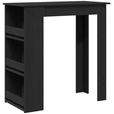 vidaXL Schwarzer Eichen Bar Tisch mit Stauraum - Bartisch vidaXL Schwarzer Eichen Bar Tisch mit Stauraum - Bartisch