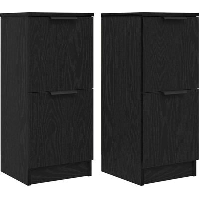 vidaXL Sideboards Set af 2 i sort eg - Skænk vidaXL Sideboards Set af 2 i sort eg - Skænk