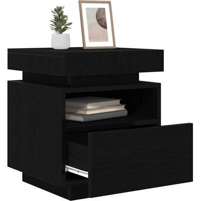 vidaXL Nachtkastje Set van 2 Zwart Eiken Houtlook vidaXL Nachtkastje Set van 2 Zwart Eiken Houtlook