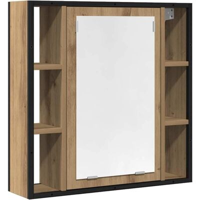 vidaXL Badeværelsesskab med spejl i håndlavet eg 60x16x60cm vidaXL Badeværelsesskab med spejl i håndlavet eg 60x16x60cm