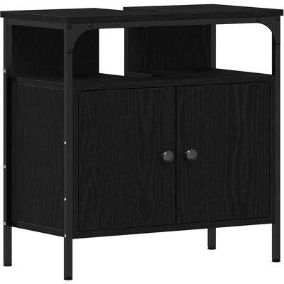 Vidaxl Musta tammi kylpyhuoneen allaskaappi 60x30x60cm Vidaxl Musta tammi kylpyhuoneen allaskaappi 60x30x60cm