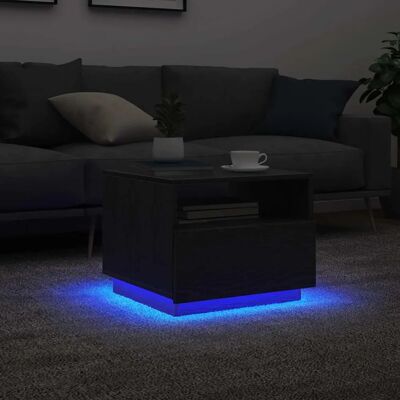 vidaXL Schwarzer Eichen-LED-Couchtisch - Couchtisch vidaXL Schwarzer Eichen-LED-Couchtisch - Couchtisch