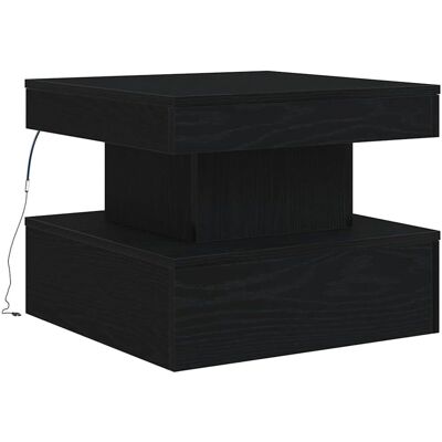 vidaXL Zwarte Eiken LED Salontafel - Salontafel vidaXL Zwarte Eiken LED Salontafel - Salontafel