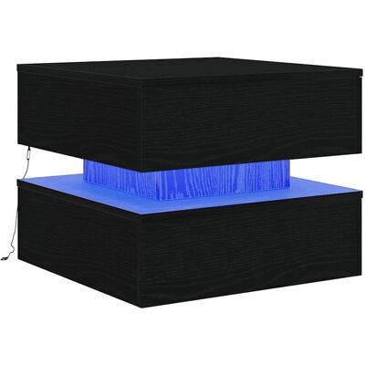 vidaXL Schwarzer Eichen LED Couchtisch - Beistelltisch vidaXL Schwarzer Eichen LED Couchtisch - Beistelltisch