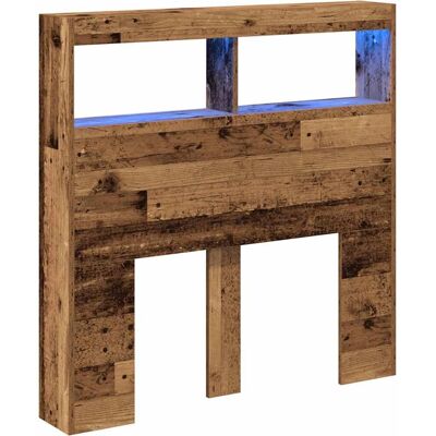 vidaXL Braune antike Holz-LED-Kopfteil mit Stauraum - Kopfteil mit Stauraum und LED-Lichtern vidaXL Braune antike Holz-LED-Kopfteil mit Stauraum - Kopfteil mit Stauraum und LED-Lichtern
