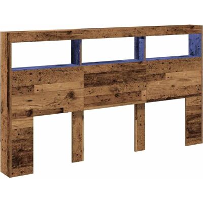 VidaXL Headboard with Storage and LED Lights - Headboard with Shelves and Modern Design VidaXL Headboard with Storage and LED Lights - Headboard with Shelves and Modern Design
