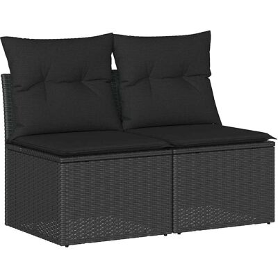 vidaXL Buitenmeubels - Zwart Poly Rotan - Tuinbank vidaXL Buitenmeubels - Zwart Poly Rotan - Tuinbank