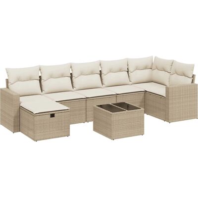 vidaXL Gartenmöbelset - Beige, Modular, Wetterfest vidaXL Gartenmöbelset - Beige, Modular, Wetterfest