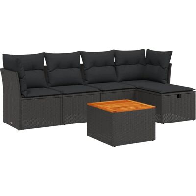 VidaXL Gartenmöbel-Set - Schwarz - Wetterfestes Modulares Design VidaXL Gartenmöbel-Set - Schwarz - Wetterfestes Modulares Design