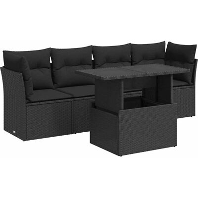 VidaXL Gartenmöbel-Set - Langlebiges PE-Rattan, Verstellbarer Tisch VidaXL Gartenmöbel-Set - Langlebiges PE-Rattan, Verstellbarer Tisch