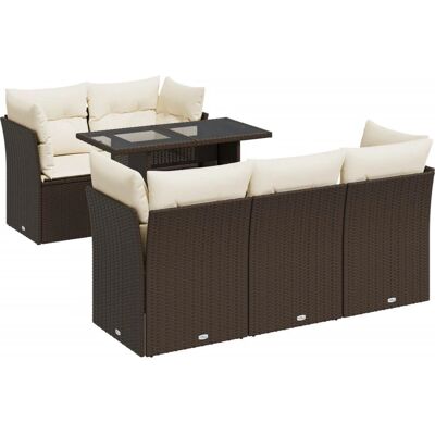 VidaXL Gartenset - 6-teilig, Schwarz, Braun, Creme - Gartenmöbel VidaXL Gartenset - 6-teilig, Schwarz, Braun, Creme - Gartenmöbel