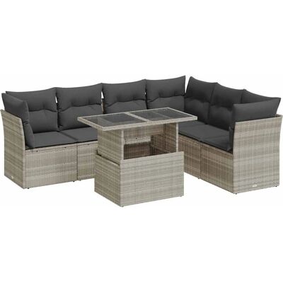vidaXL Outdoormöbel-Set - Wetterbeständiges PE-Rattan - Verstellbarer Tisch vidaXL Outdoormöbel-Set - Wetterbeständiges PE-Rattan - Verstellbarer Tisch