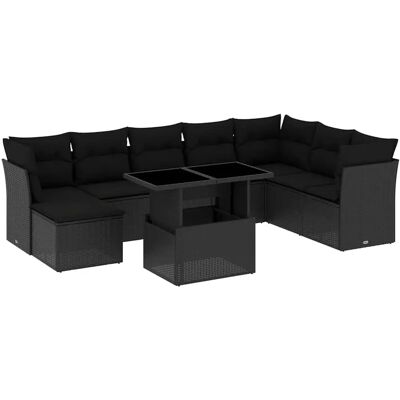 vidaXL Gartenmöbel-Set - Schwarz - Garten-Sofa mit Stauraum vidaXL Gartenmöbel-Set - Schwarz - Garten-Sofa mit Stauraum