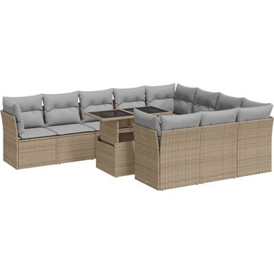 VidaXL Gartenmöbel-Set - Langlebiges PE-Rattan, Verstellbarer Tisch, Wasserfester Stauraum VidaXL Gartenmöbel-Set - Langlebiges PE-Rattan, Verstellbarer Tisch, Wasserfester Stauraum