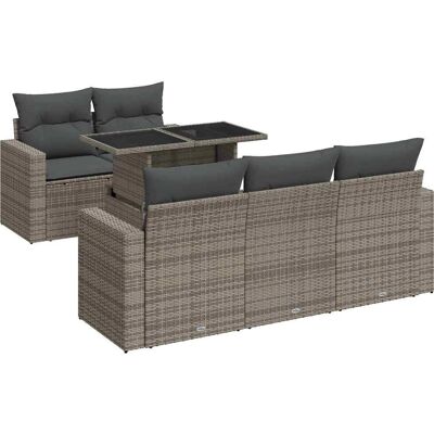 vidaXL Gartenmöbel-Set - Grau, Verstellbarer Tisch, Wasserfester Stauraum vidaXL Gartenmöbel-Set - Grau, Verstellbarer Tisch, Wasserfester Stauraum