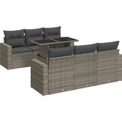 vidaXL Gartenmöbel-Set - Grau - 7-teiliges Sofaset vidaXL Gartenmöbel-Set - Grau - 7-teiliges Sofaset