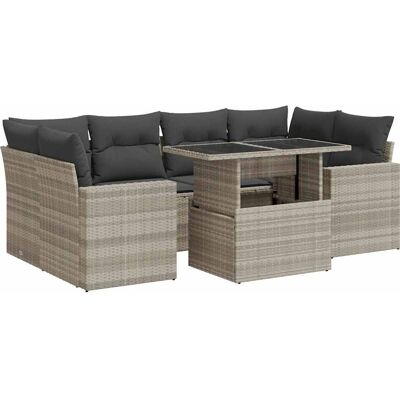 vidaXL Gartenmöbel-Set - Langlebiges PE-Rattan, Verstellbarer Tisch, Kissen vidaXL Gartenmöbel-Set - Langlebiges PE-Rattan, Verstellbarer Tisch, Kissen