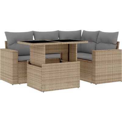 VidaXL Gartenset - Beige und Grau - Garten-Sofagarnitur VidaXL Gartenset - Beige und Grau - Garten-Sofagarnitur