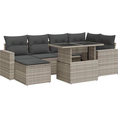 vidaXL Gartenset - Langlebiges PE-Rattan, Wasserfester Stauraum, Verstellbarer Tisch, Gartenkomfort vidaXL Gartenset - Langlebiges PE-Rattan, Wasserfester Stauraum, Verstellbarer Tisch, Gartenkomfort