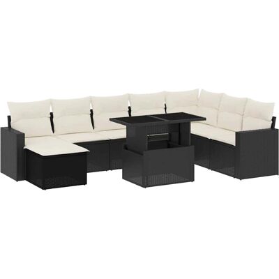 VidaXL Gartenmöbel-Set - Schwarz - Garten-Sofagarnitur mit Kissen VidaXL Gartenmöbel-Set - Schwarz - Garten-Sofagarnitur mit Kissen