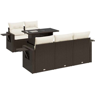 vidaXL 6-Tlg. Garten-Sofagarnitur Mit Kissen Beige Poly Rattan - Gartenmöbelset vidaXL 6-Tlg. Garten-Sofagarnitur Mit Kissen Beige Poly Rattan - Gartenmöbelset