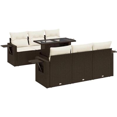 vidaXL 7-tlg. Gartenmöbel-Set - Wetterfestes Poly Rattan - Lounge vidaXL 7-tlg. Gartenmöbel-Set - Wetterfestes Poly Rattan - Lounge