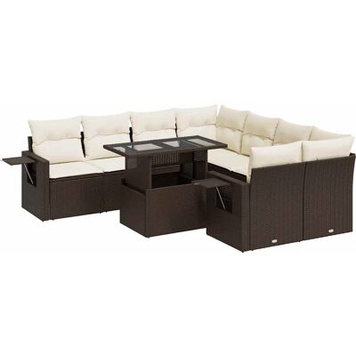 vidaXL Gartenset - Braun & Creme - Langlebig, Verstellbarer Tisch vidaXL Gartenset - Braun & Creme - Langlebig, Verstellbarer Tisch