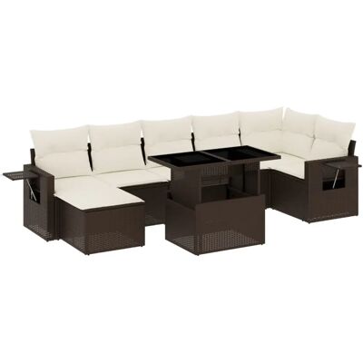 VidaXL Gartenmöbel-Set - Langlebiges PE-Rattan, verstellbarer Tisch VidaXL Gartenmöbel-Set - Langlebiges PE-Rattan, verstellbarer Tisch