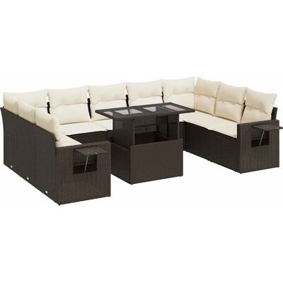 vidaXL Gartenset - Langlebiges PE-Rattan, Verstellbarer Tisch, Wasserdichter Stauraum vidaXL Gartenset - Langlebiges PE-Rattan, Verstellbarer Tisch, Wasserdichter Stauraum